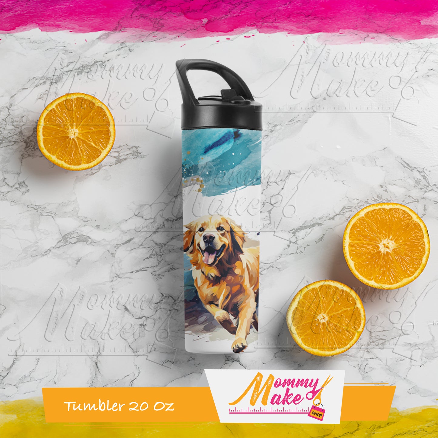 Skinny Tumbler 20oz/600ml - Golden Retriever