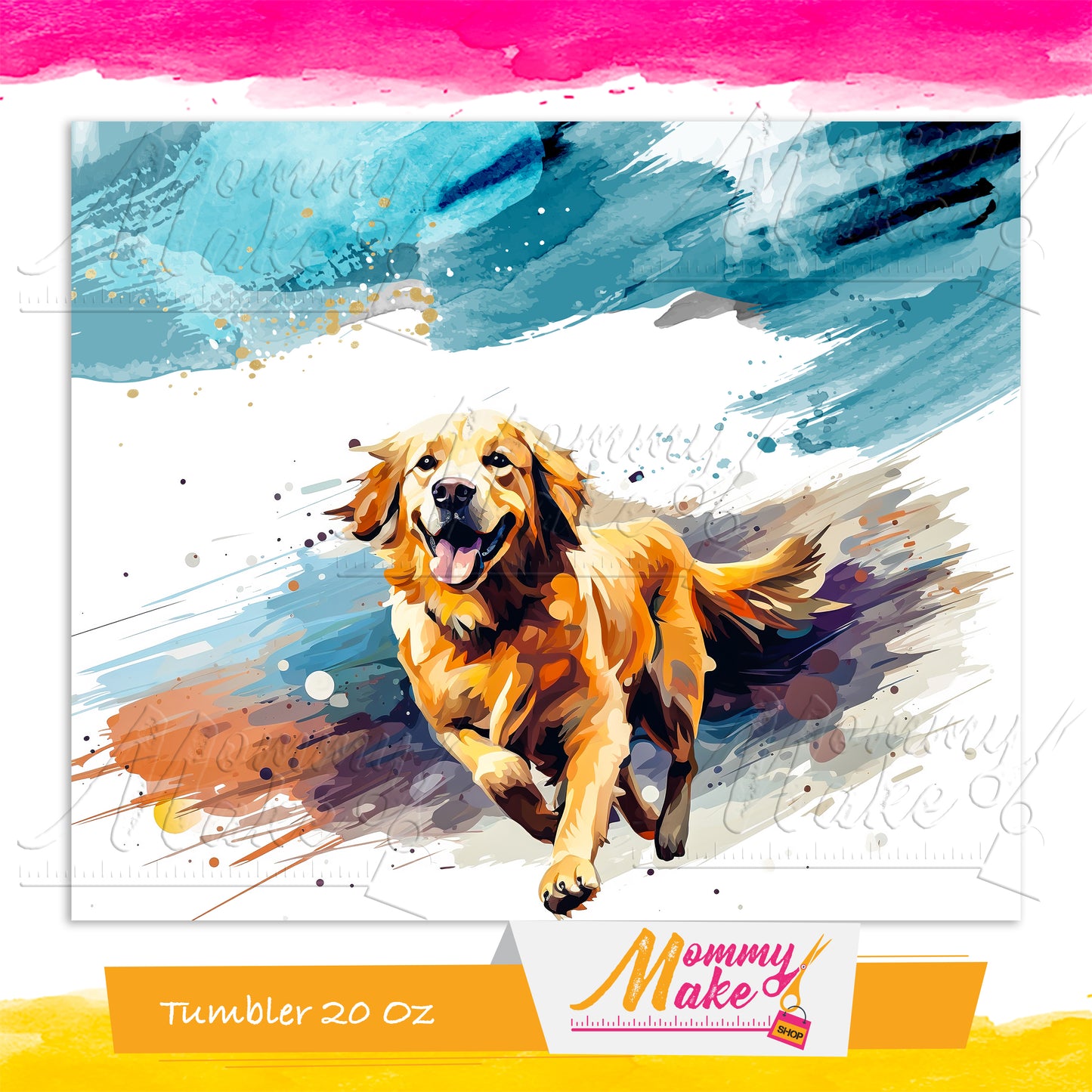 Skinny Tumbler 20oz/600ml - Golden Retriever