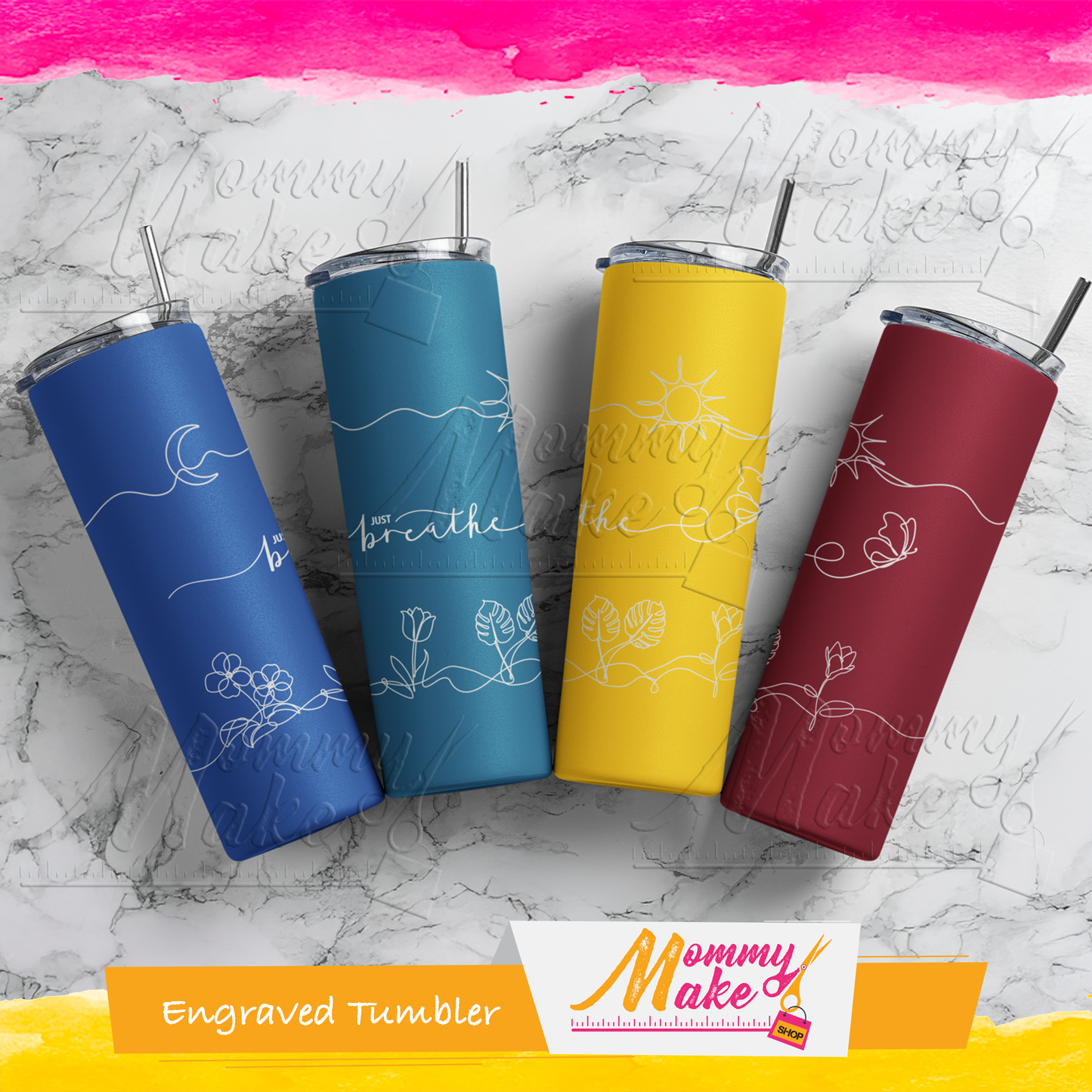 Engraved Tumblers - Just Breathe