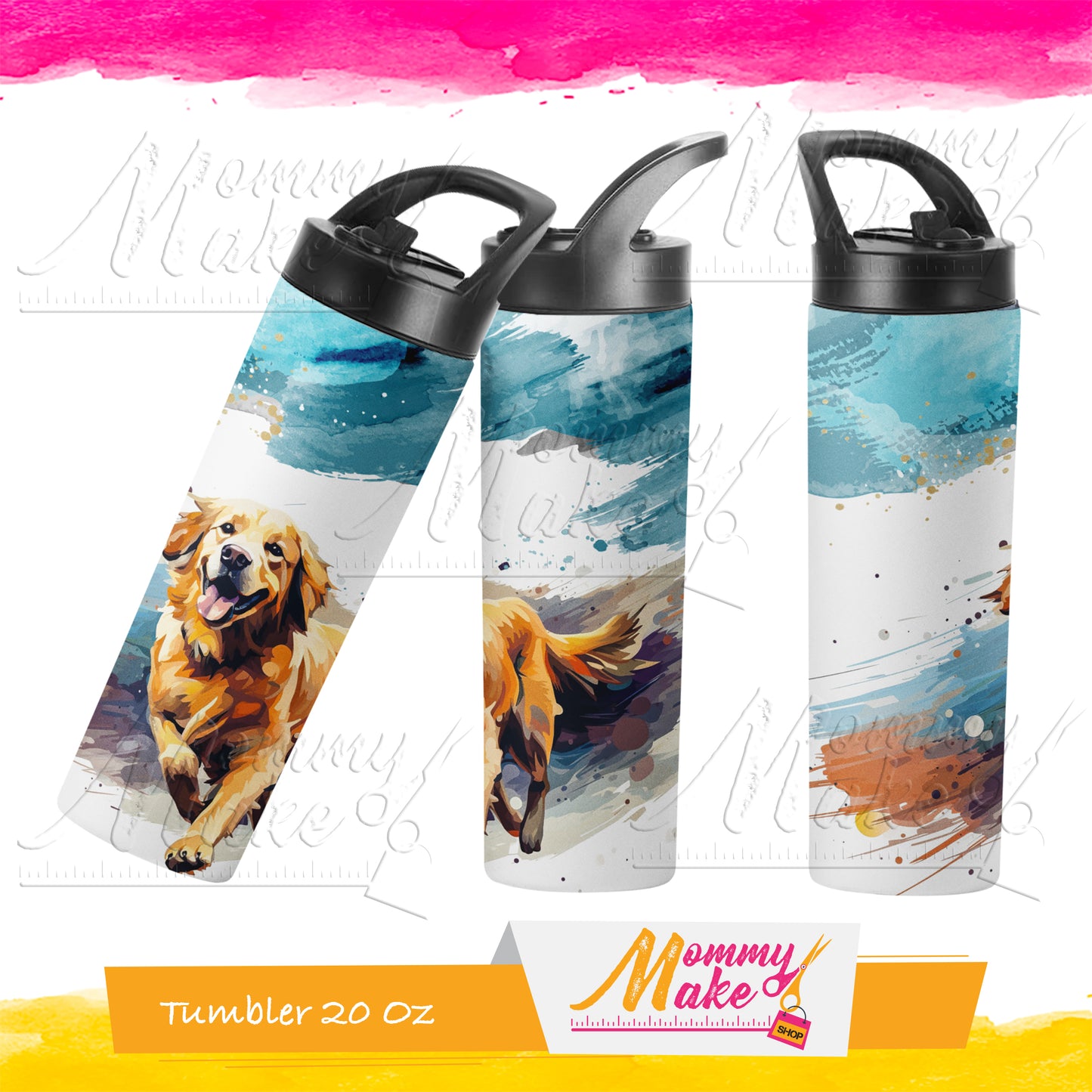 Skinny Tumbler 20oz/600ml - Golden Retriever