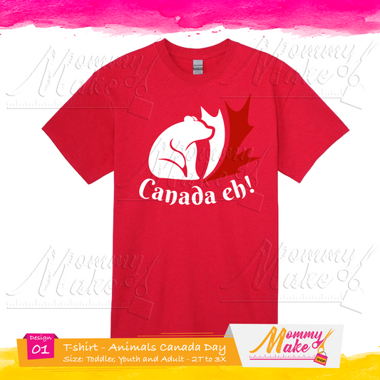 Canada Day T-shirt - Animals