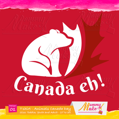 Canada Day T-shirt - Animals