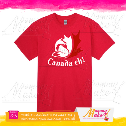 Canada Day T-shirt - Animals