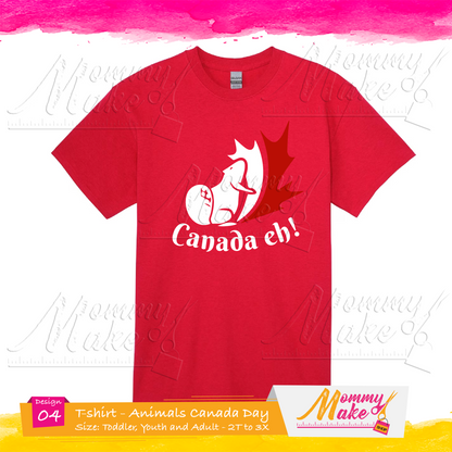 Canada Day T-shirt - Animals